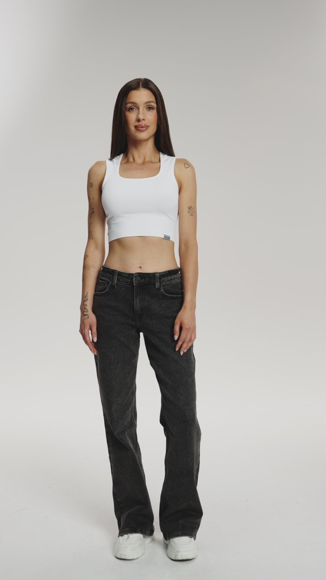 Hüftjeans Wide grey