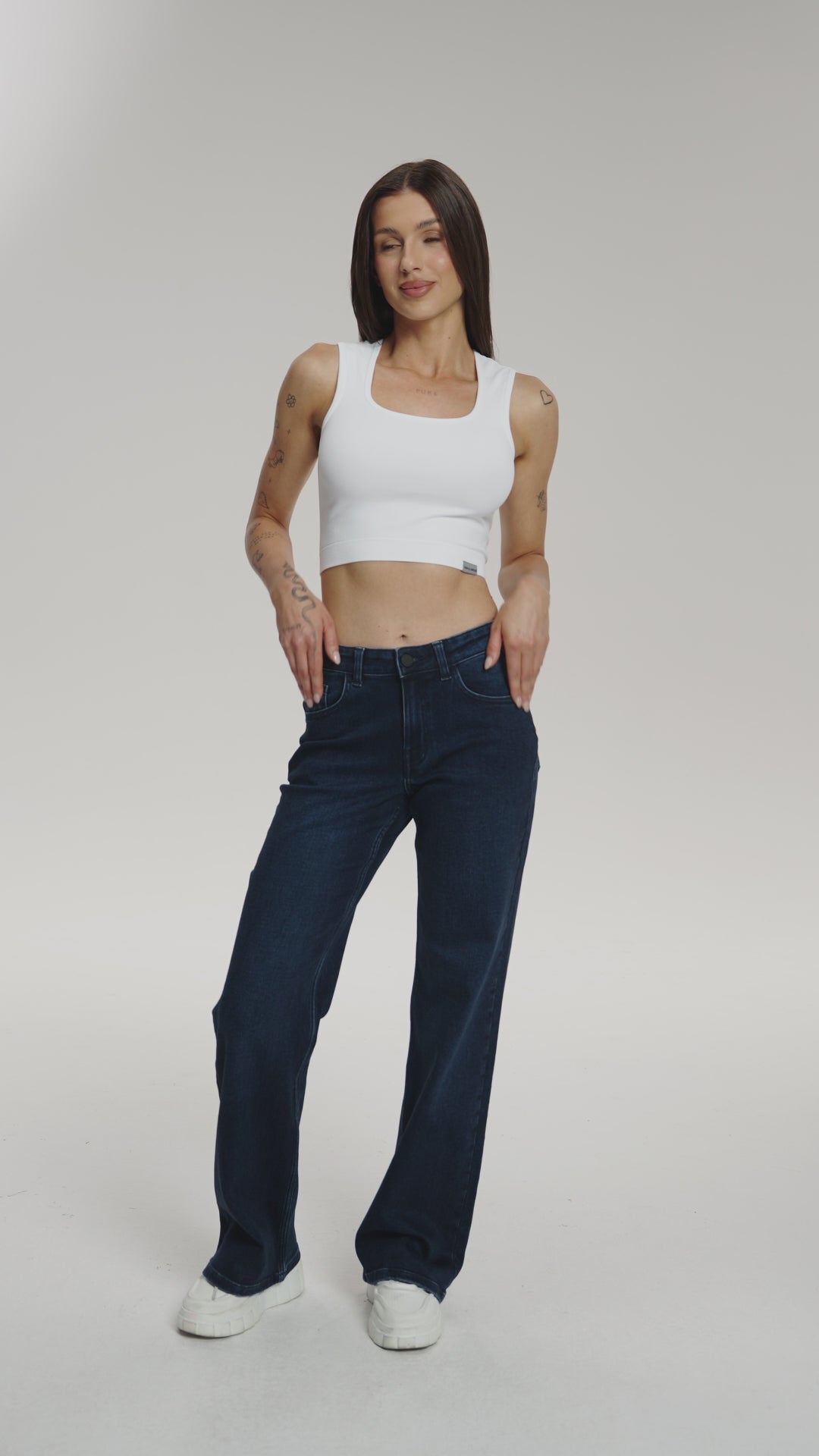 Hüftjeans Wide navy blue